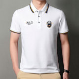 Men's Short Sleeve Business T-Shirts Turndown Collar Embroidered Tops Polo Shirts Casual Shirt