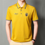 Men's Short Sleeve Business T-Shirts Turndown Collar Embroidered Tops Polo Shirts Casual Shirt