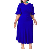 Women's Summer Chic Elegant Solid Plus Size Dress