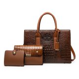 women's autumn and winter multi-piece set fashion women's bag popular crocodile pattern ladies shoulder handbag