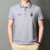 Men's Short Sleeve Business T-Shirts Turndown Collar Embroidered Tops Polo Shirts Casual Shirt