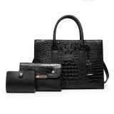 women's autumn and winter multi-piece set fashion women's bag popular crocodile pattern ladies shoulder handbag