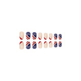 French style American red and blue collocation Xingxingjuezi wearing nails false nails