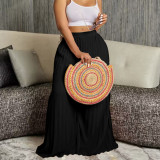Ladies Summer Fashion Chic Pleated Pants High Waist Wide Leg Pants