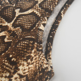 U-Neck Print Jumpsuit Women's Fashion Nightclub Wear