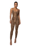 U-Neck Print Jumpsuit Women's Fashion Nightclub Wear