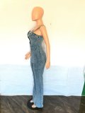 Women's Fashion Casual Sexy Suspenders Denim Jumpsuit Wide Leg Pants Bell Bottom Pants