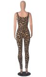 U-Neck Print Jumpsuit Women's Fashion Nightclub Wear