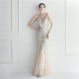 Plus Size Women Sequined Formal Party Maxi Evening Dress