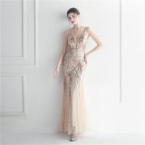 Plus Size Women Sequined Formal Party Maxi Evening Dress