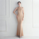 Women Elegant Beaded Evening Maxi Mermaid Evening Dress