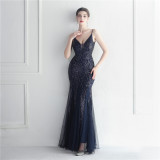 Plus Size Women Sequined Formal Party Maxi Evening Dress