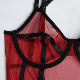 High Stretch Mesh Tight Fitting See-Through Sexy Lingerie
