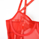 High Stretch Mesh Tight Fitting See-Through Sexy Lingerie