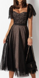 Sexy short-sleeved lace dress summer Low Back Slim Waist dress