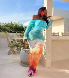 Women's Mesh Print Dress