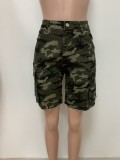 Summer women's trendy camouflage slim cotton shorts