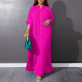 Plus Size Women Summer Loose Casual Pleated Dress