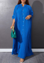 Plus Size Women Summer Loose Casual Pleated Dress Plus Size Women Summer Loose Casual Pleated Dress