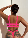 Sexy Bikini Pocket Solid Two Pieces Swimsuit