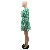 Loose Printed Long Shirt Casual Women's Shorts Set Summer Two-Piece Set
