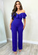 Women's V-Neck Ruffle Sexy Slim Waist Jumpsuit Ladies