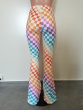 Women's Colorful Printed Slim Bootcut Pants