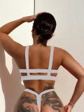 Sexy Bikini Pocket Solid Two Pieces Swimsuit