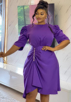 Women's Elegant Short Sleeve Ladies Dress