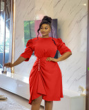 Women's Elegant Short Sleeve Ladies Dress