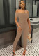 Casual Jumpsuit Summer Off Shoulder Thin Ribbed Solid Tight Fitting Jumpsuit