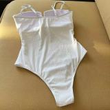 Sexy Solid One-Piece Hollow Swimsuit
