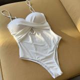 Sexy Solid One-Piece Hollow Swimsuit
