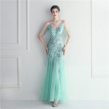 Plus Size Women Sequined Formal Party Maxi Evening Dress
