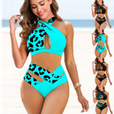Plus Size Women Halter Neck Crossover Bikini swimwear Two Pieces