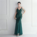 Plus Size Women Sequined Formal Party Maxi Evening Dress