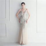 Plus Size Women Sequined Formal Party Maxi Evening Dress