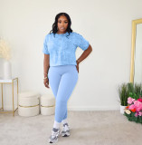 Fashion Ladies Print Casual Suit Sport Two-Piece Set