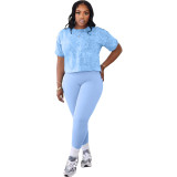 Fashion Ladies Print Casual Suit Sport Two-Piece Set
