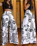 Solid Color Wide Leg High Rise Pants Loose Fit Slim Fit Bell Bottom Pants