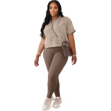 Fashion Ladies Print Casual Suit Sport Two-Piece Set