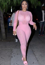 Summer Women's Sexy Hollow Jacquard Knitting High Waist Tight Fitting Jumpsuit Summer Women's Sexy Hollow Jacquard Knitting High Waist Tight Fitting Jumpsuit