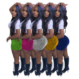 Women's Stripe Versatile Sexy Casual Fashion Miniskirt