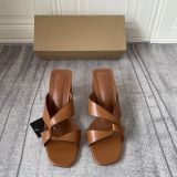 Z Home Spring Women's Shoes Brown Thick Heel Simple Open Toe Outdoor Wear High Heel Sandals