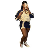 Women's Fashion Casual Multicolor Colorblock Two-Piece Set