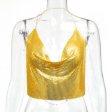 Women Sexy Sequin Backless Halter Neck Top