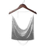 Women Sexy Sequin Backless Halter Neck Top