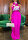 Summer Women Halter Neck Sleeveless Wide Leg Jumpsuit