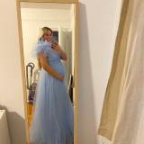 Womens Patchwork Mesh Slit Maternity Dress