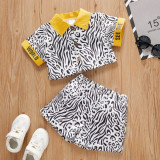 Children's Suit Summer White Short-Sleeved Shirt Shorts Clothes Girls Set Children's Clothes Two Piece Set